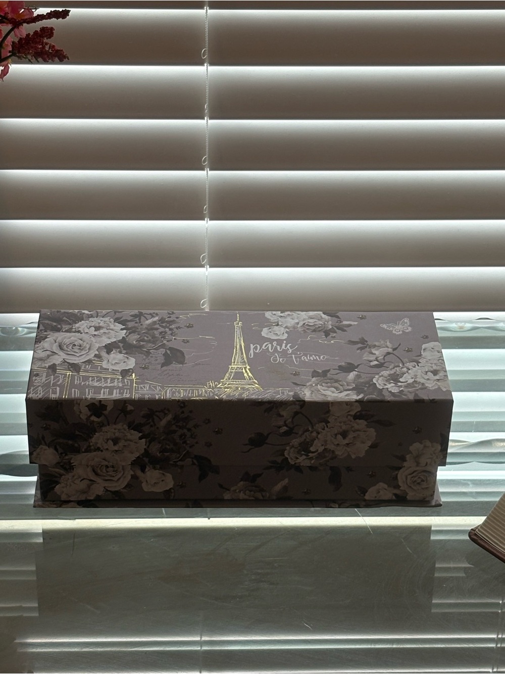 Decorative Floral Jewelry & Keepsake Storage Box in Mauve